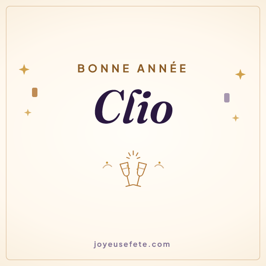 Image carrée « Bonne année Clio » pour WhatsApp