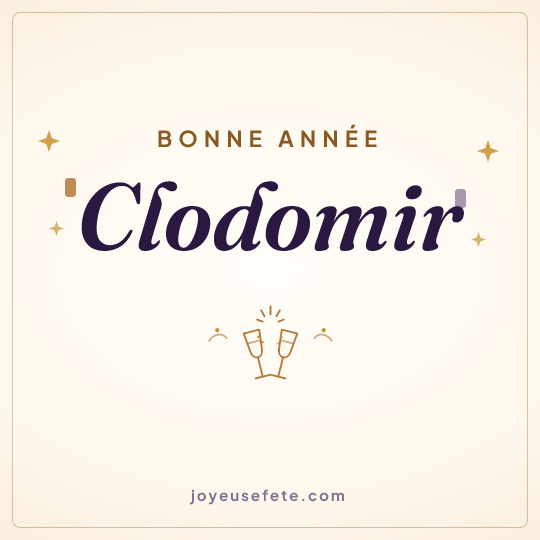 Image carrée « Bonne année Clodomir » pour WhatsApp