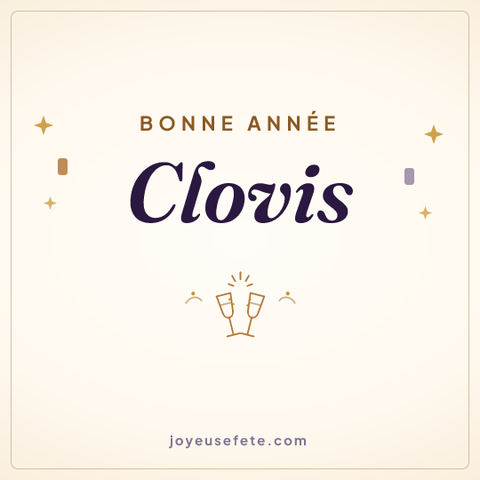 Image carrée « Bonne année Clovis » pour WhatsApp