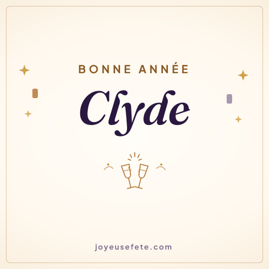 Image carrée « Bonne année Clyde » pour WhatsApp
