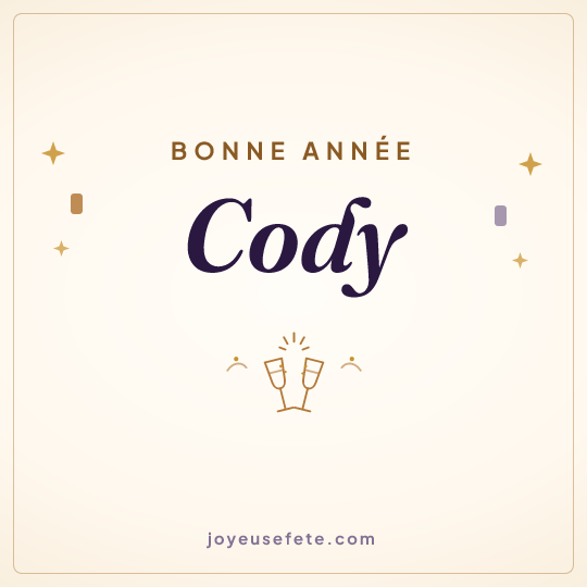 Image carrée « Bonne année Cody » pour WhatsApp