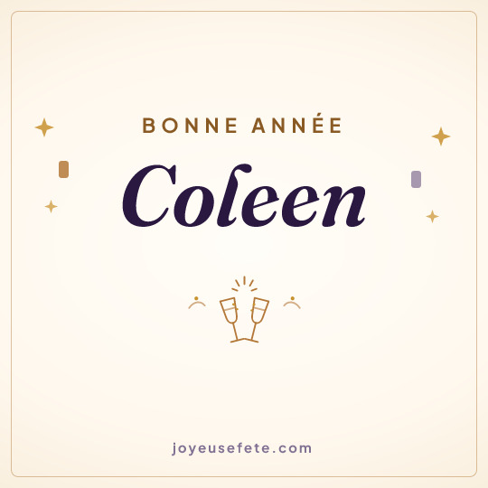 Image carrée « Bonne année Coleen » pour WhatsApp