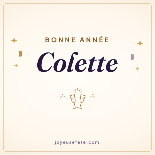 Image carrée « Bonne année Colette » pour WhatsApp