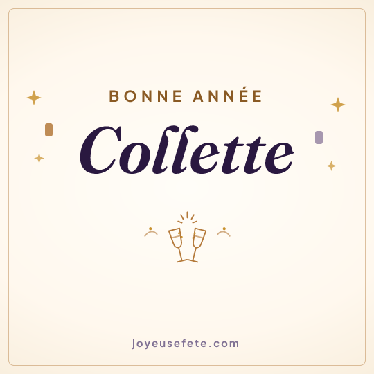 Image carrée « Bonne année Collette » pour WhatsApp