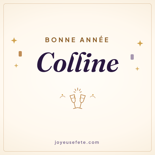 Image carrée « Bonne année Colline » pour WhatsApp