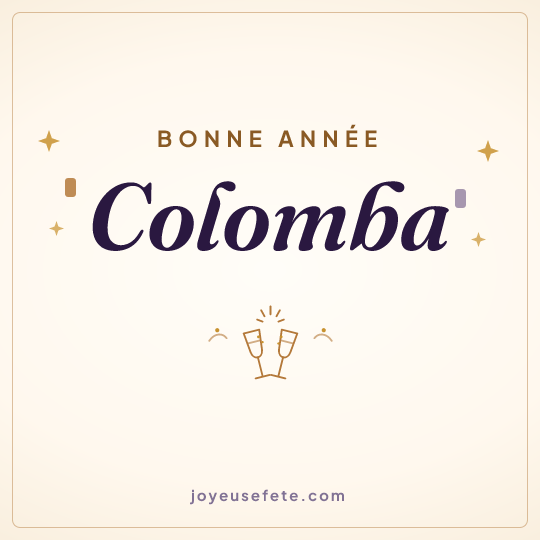 Image carrée « Bonne année Colomba » pour WhatsApp