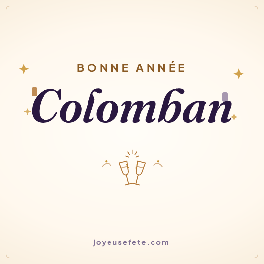 Image carrée « Bonne année Colomban » pour WhatsApp