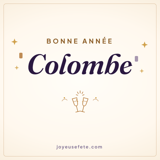 Image carrée « Bonne année Colombe » pour WhatsApp