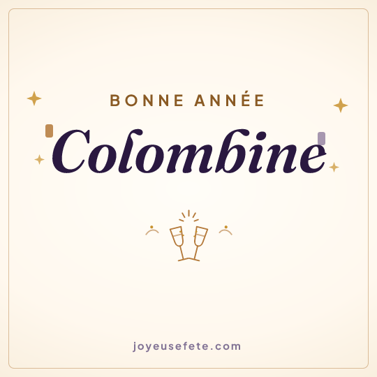 Image carrée « Bonne année Colombine » pour WhatsApp