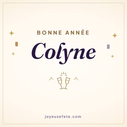 Image carrée « Bonne année Colyne » pour WhatsApp