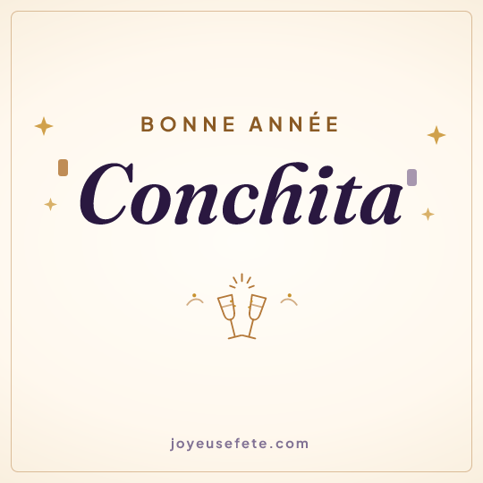 Image carrée « Bonne année Conchita » pour WhatsApp