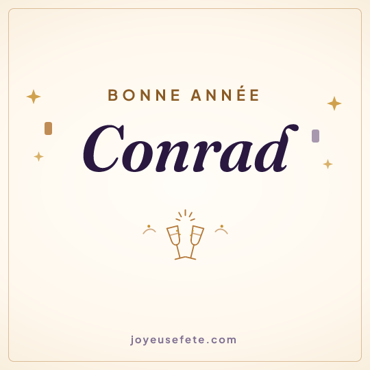 Image carrée « Bonne année Conrad » pour WhatsApp
