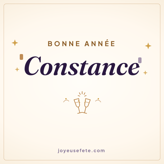 Image carrée « Bonne année Constance » pour WhatsApp