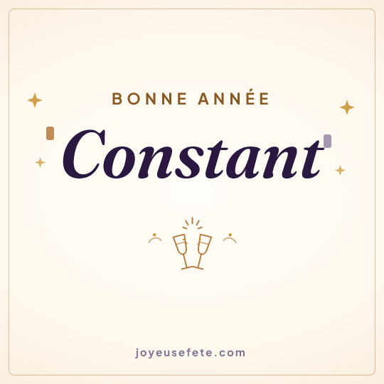 Image carrée « Bonne année Constant » pour WhatsApp