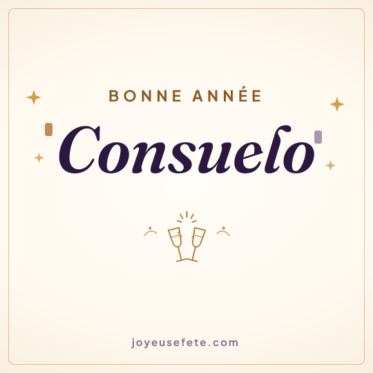 Image carrée « Bonne année Consuelo » pour WhatsApp