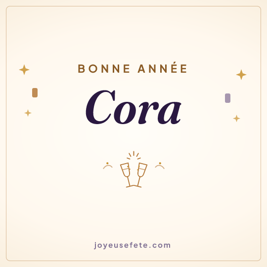 Image carrée « Bonne année Cora » pour WhatsApp