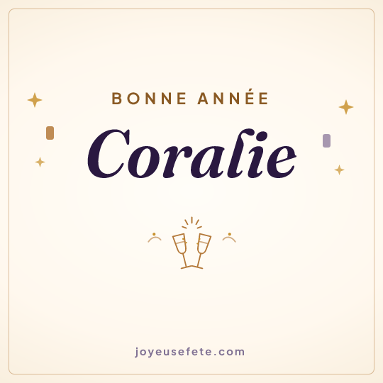 Image carrée « Bonne année Coralie » pour WhatsApp