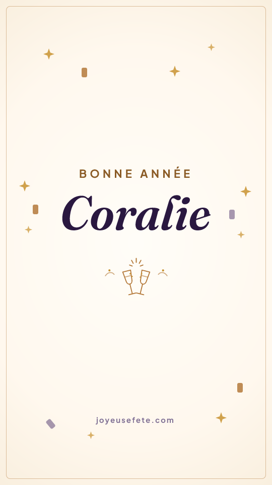 Image « Bonne année Coralie » au format story