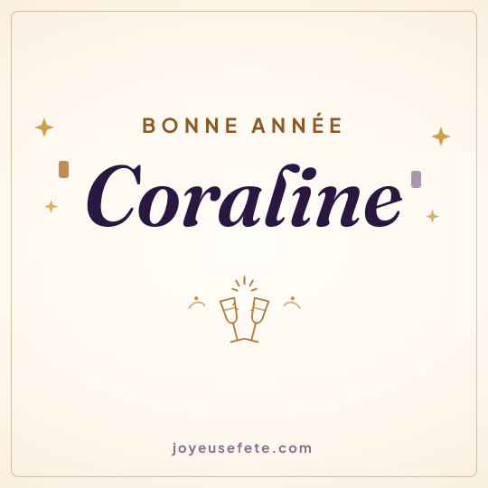 Image carrée « Bonne année Coraline » pour WhatsApp