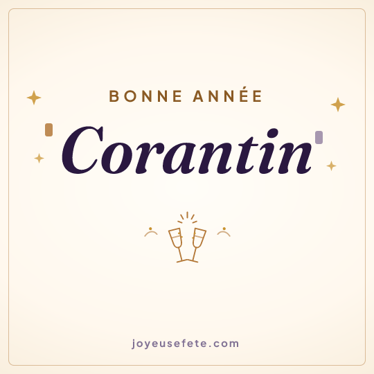 Image carrée « Bonne année Corantin » pour WhatsApp