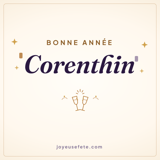 Image carrée « Bonne année Corenthin » pour WhatsApp