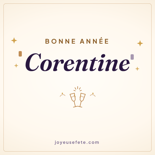 Image carrée « Bonne année Corentine » pour WhatsApp
