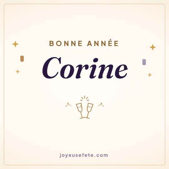 Image carrée « Bonne année Corine » pour WhatsApp