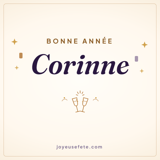 Image carrée « Bonne année Corinne » pour WhatsApp
