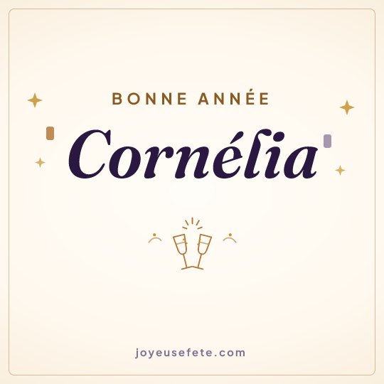 Image carrée « Bonne année Cornélia » pour WhatsApp