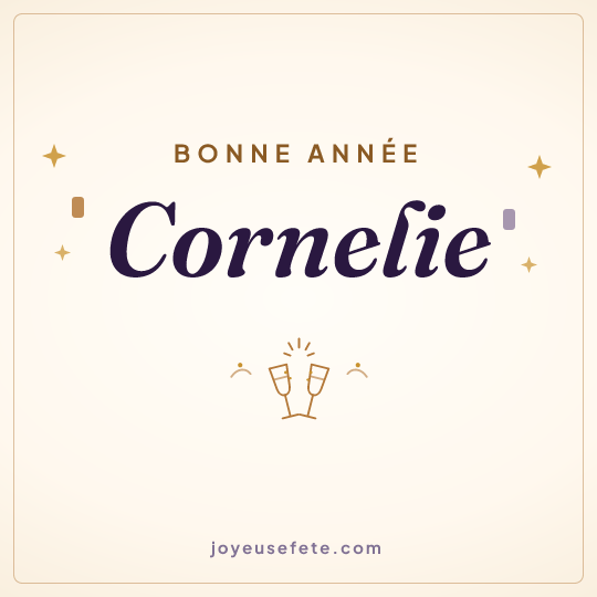 Image carrée « Bonne année Cornelie » pour WhatsApp