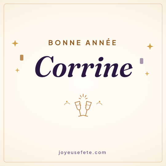 Image carrée « Bonne année Corrine » pour WhatsApp