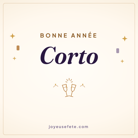 Image carrée « Bonne année Corto » pour WhatsApp