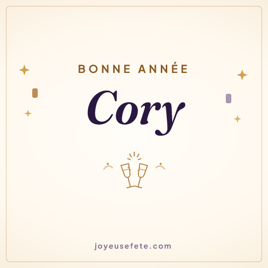 Image carrée « Bonne année Cory » pour WhatsApp