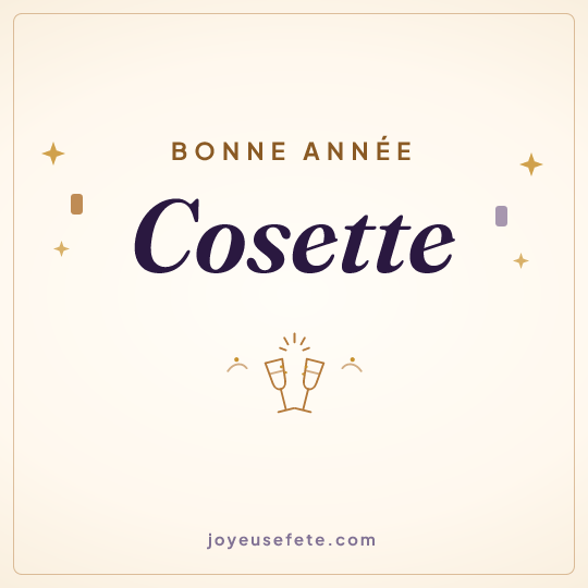 Image carrée « Bonne année Cosette » pour WhatsApp