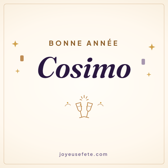 Image carrée « Bonne année Cosimo » pour WhatsApp
