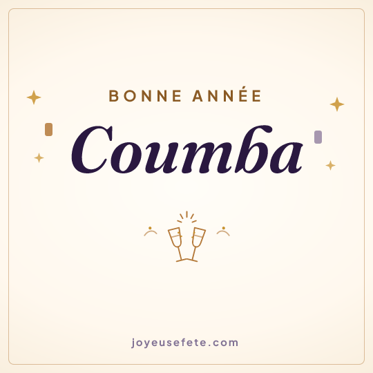 Image carrée « Bonne année Coumba » pour WhatsApp