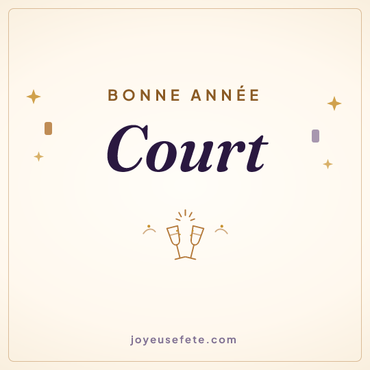 Image carrée « Bonne année Court » pour WhatsApp