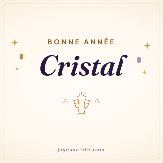Image carrée « Bonne année Cristal » pour WhatsApp