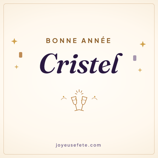 Image carrée « Bonne année Cristel » pour WhatsApp
