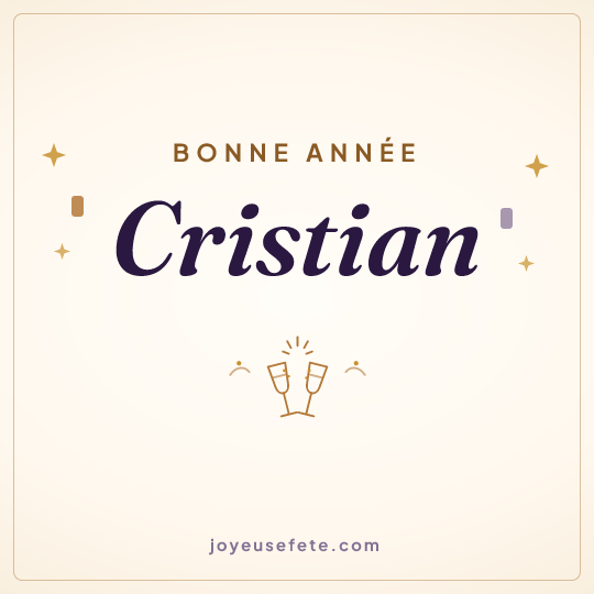 Image carrée « Bonne année Cristian » pour WhatsApp