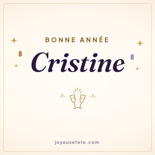 Image carrée « Bonne année Cristine » pour WhatsApp