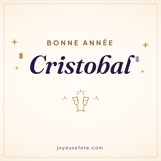 Image carrée « Bonne année Cristobal » pour WhatsApp