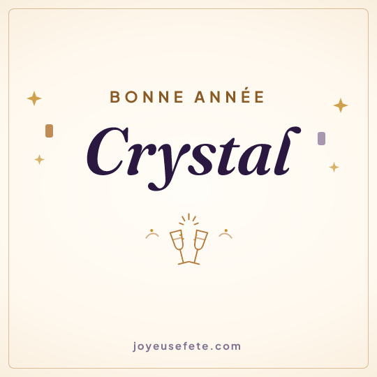Image carrée « Bonne année Crystal » pour WhatsApp