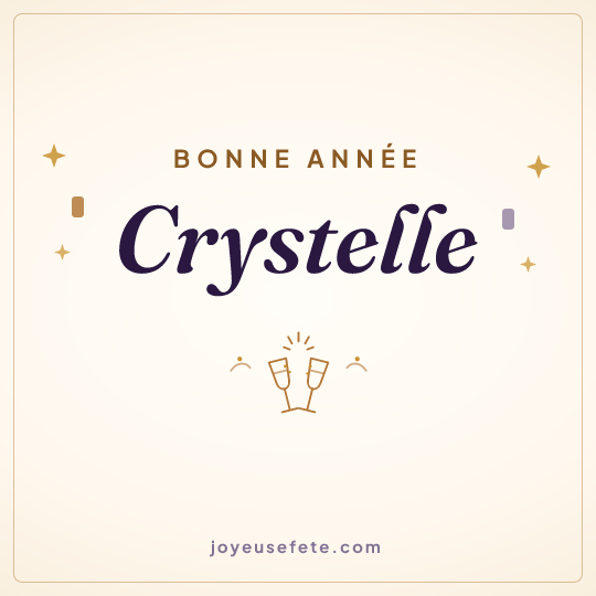 Image carrée « Bonne année Crystelle » pour WhatsApp