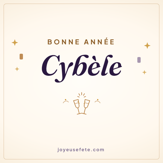Image carrée « Bonne année Cybèle » pour WhatsApp