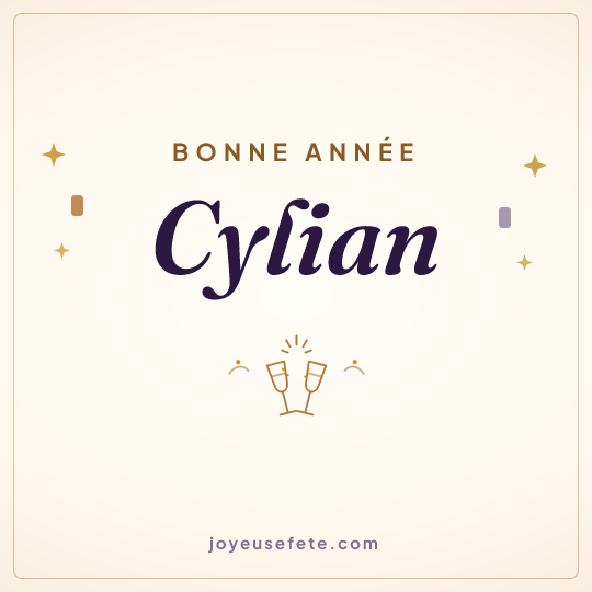 Image carrée « Bonne année Cylian » pour WhatsApp