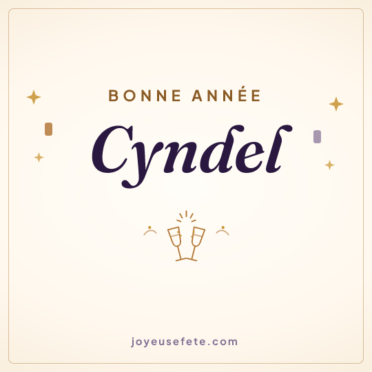 Image carrée « Bonne année Cyndel » pour WhatsApp