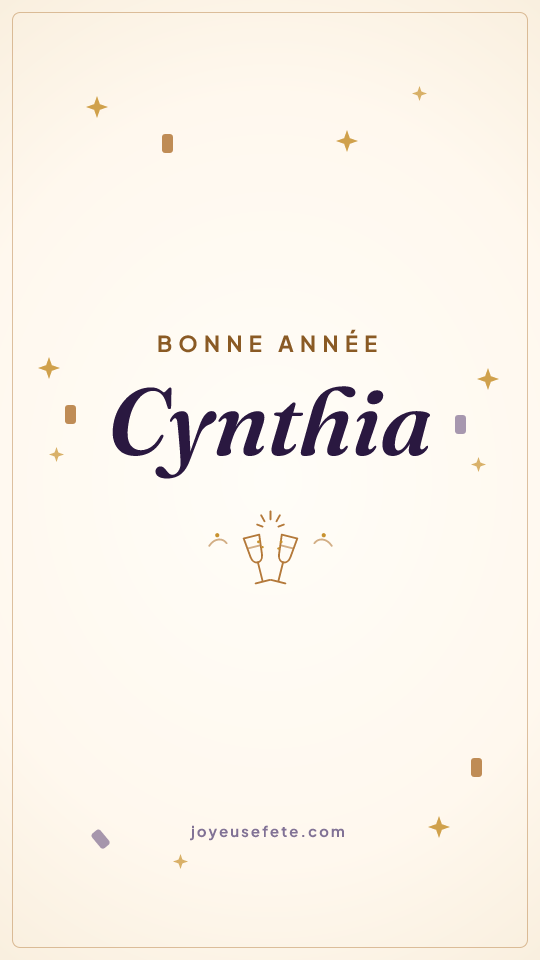 Image « Bonne année Cynthia » au format story