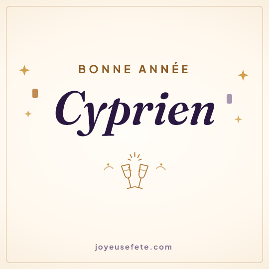 Image carrée « Bonne année Cyprien » pour WhatsApp