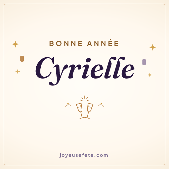 Image carrée « Bonne année Cyrielle » pour WhatsApp